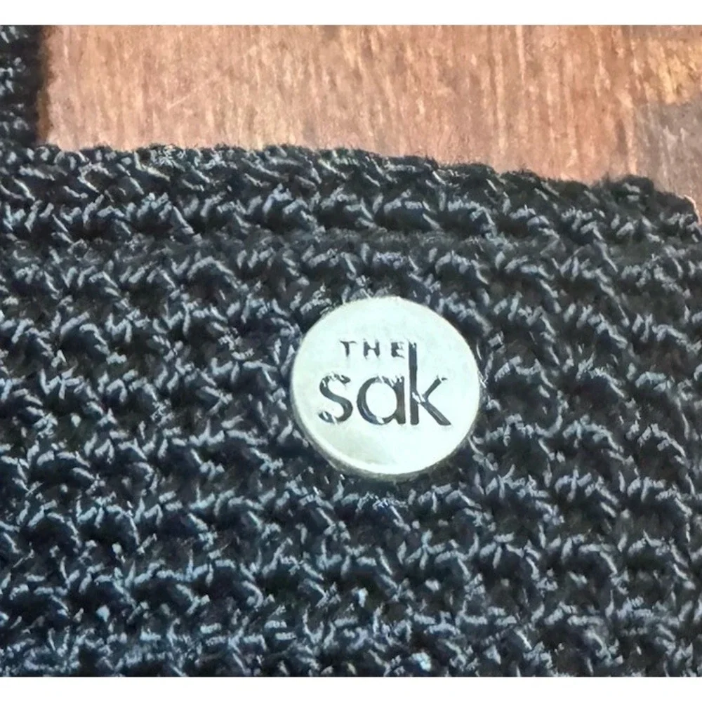 The Sak Crochet Knit Woven Double Handle Handbag Magnetic Closure‎ Purse Vintage